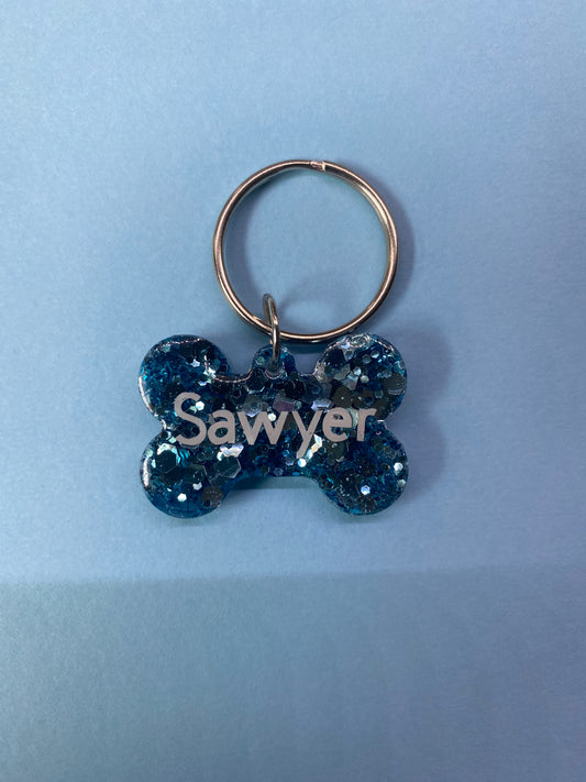 Glitter bone dog/Cat tag