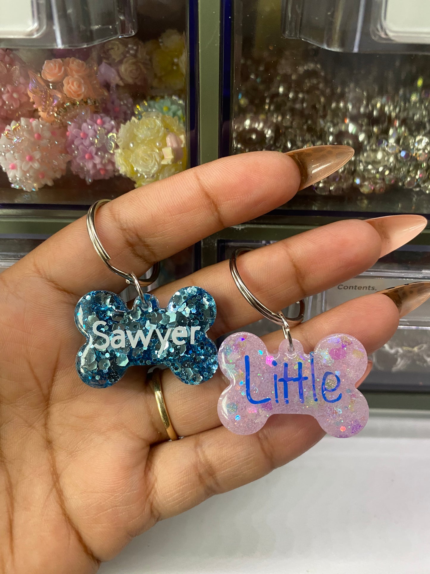 Glitter bone dog/Cat tag