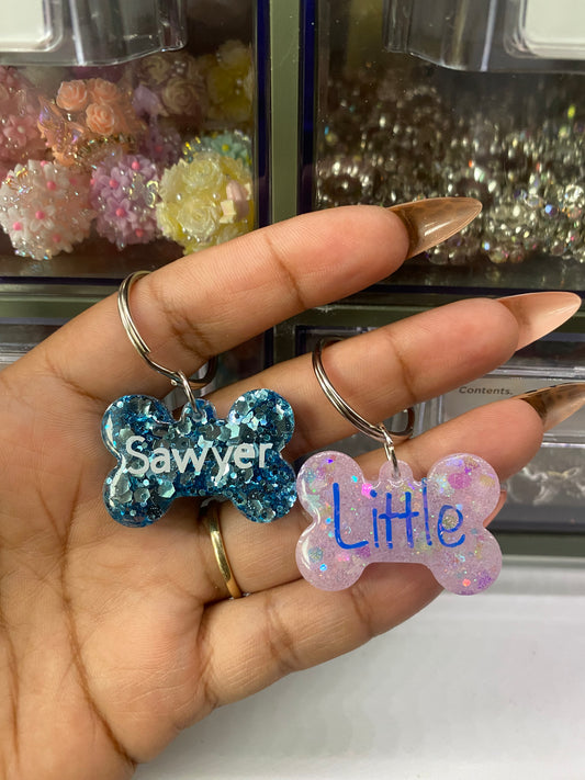 Glitter bone dog/Cat tag